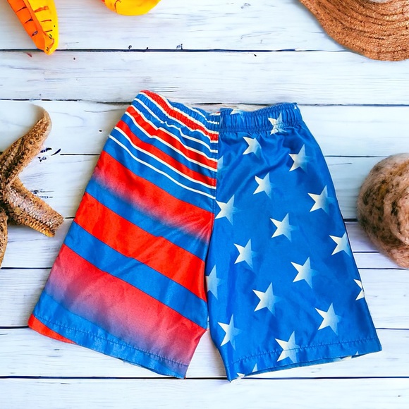 Wonder Nation American Flag Boys Swim trunks -shorts | Boys Size Medium Size 8 - Picture 5 of 7